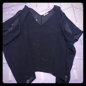 Tobi Black Sheer Top